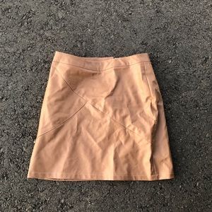 Faux Leather Tan/ Beige Skirt